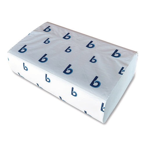 Image of Boardwalk® Structured Multifold Towels, 1-Ply, 9 x 9.5, White, 250/Pack, 16 Packs/Carton