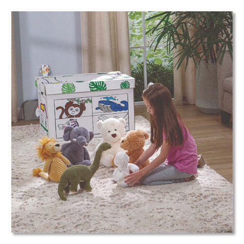 Image of Bankers Box® At Play Color in Toy Box, Animal Design, 1 Section, 5.25 Cu Ft, 28" x 18" x 18", White/Black
