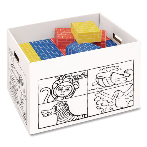 Image of Bankers Box® At Play Color in Toy Box, Animal Design, 1 Section, 5.25 Cu Ft, 28" x 18" x 18", White/Black