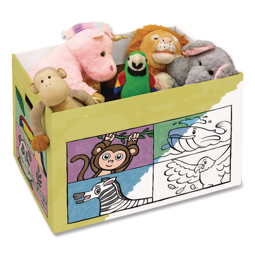 Image of Bankers Box® At Play Color in Toy Box, Animal Design, 1 Section, 5.25 Cu Ft, 28" x 18" x 18", White/Black