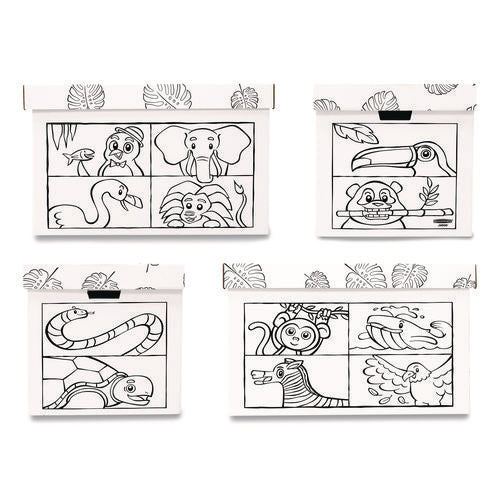 Image of Bankers Box® At Play Color in Toy Box, Animal Design, 1 Section, 5.25 Cu Ft, 28" x 18" x 18", White/Black