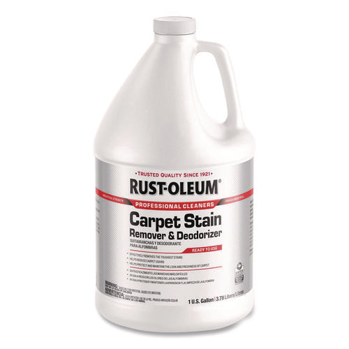 Image of Rust-Oleum® Carpet Stain Remover Plus Deodorizer, Lemon Scent, 1 gal Jug, 4/Carton