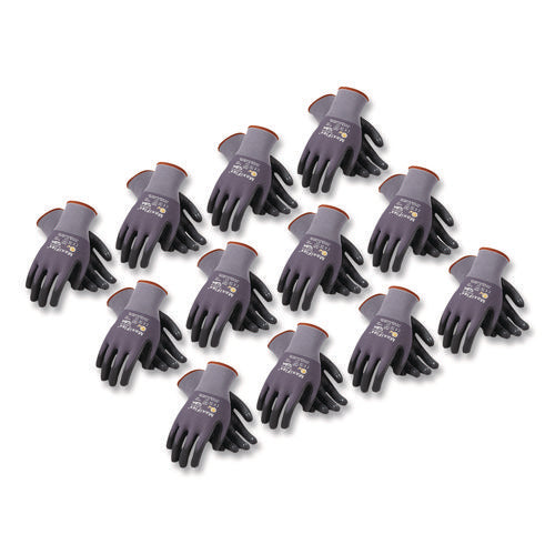 Image of MaxiFlex® Endurance Seamless Knit Nylon Gloves, Medium, Gray/black, 12 Pairs