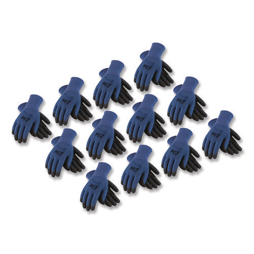 Image of G-Tek® Gp Nitrile-Coated Nylon Gloves, X-Large, Blue/black, 12 Pairs