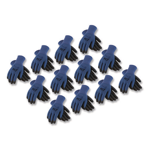 Image of G-Tek® Gp Nitrile-Coated Nylon Gloves, Large, Blue/black, 12 Pairs