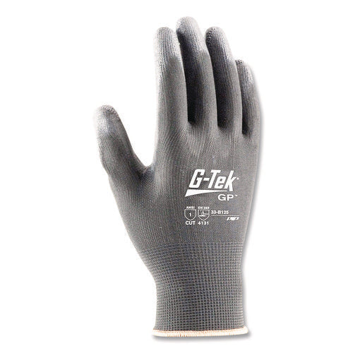 Image of G-Tek® Gp Polyurethane-Coated Nylon Gloves, Small, Gray, 12 Pairs