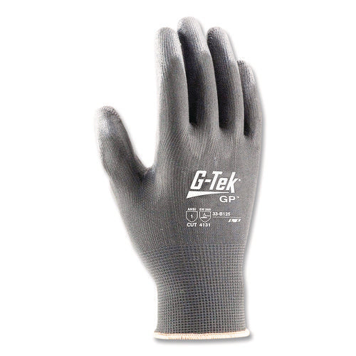 Image of G-Tek® Gp Polyurethane-Coated Nylon Gloves, Large, Gray, 12 Pairs