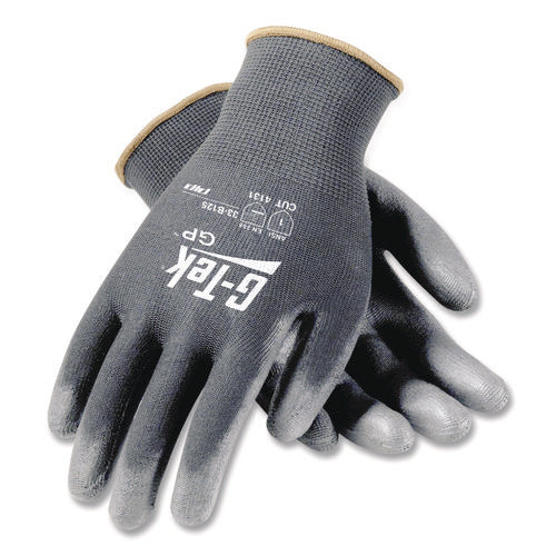 Image of G-Tek® Gp Polyurethane-Coated Nylon Gloves, Large, Gray, 12 Pairs