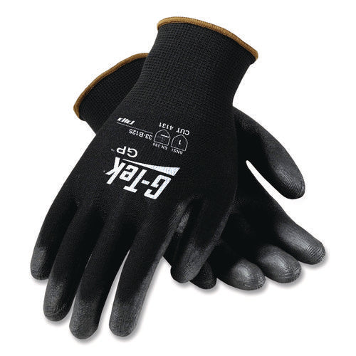 Image of G-Tek® Gp Polyurethane-Coated Nylon Gloves, X-Large, Black, 12 Pairs