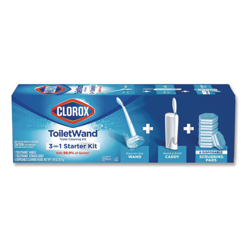 Image of Clorox® Toiletwand Disposable Toilet Cleaning System: Handle, Caddy And Refills, White