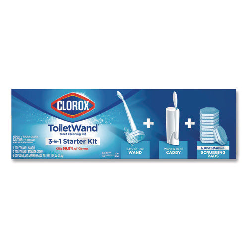 Image of Clorox® Toiletwand Disposable Toilet Cleaning System: Handle, Caddy And Refills, White, 6/Carton