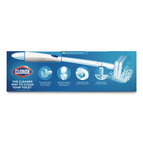 Image of Clorox® Toiletwand Disposable Toilet Cleaning System: Handle, Caddy And Refills, White, 6/Carton