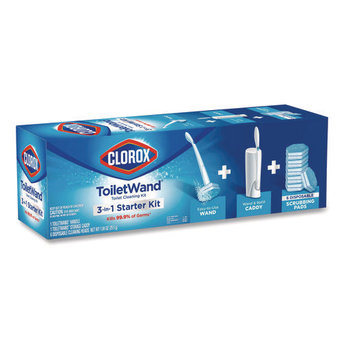 Image of Clorox® Toiletwand Disposable Toilet Cleaning System: Handle, Caddy And Refills, White, 6/Carton