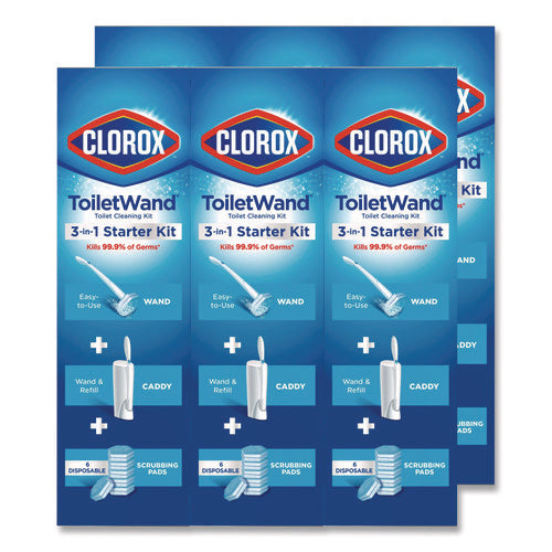 Image of Clorox® Toiletwand Disposable Toilet Cleaning System: Handle, Caddy And Refills, White, 6/Carton