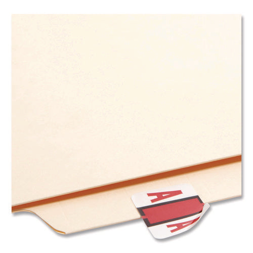 Image of Smead A-Z Color-Coded End Tab Filing Labels, A-Z, 1 X 1.25, White, 500/roll, 26 Rolls/box
