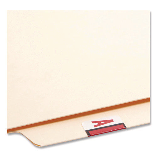 Image of Smead A-Z Color-Coded End Tab Filing Labels, A-Z, 1 X 1.25, White, 500/roll, 26 Rolls/box