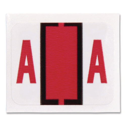 Image of Smead A-Z Color-Coded End Tab Filing Labels, A-Z, 1 X 1.25, White, 500/roll, 26 Rolls/box