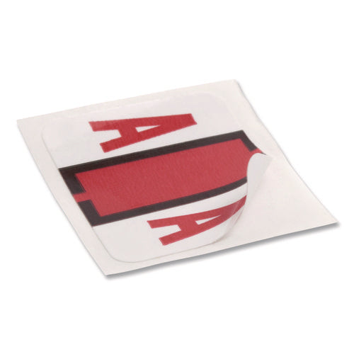 Image of Smead A-Z Color-Coded End Tab Filing Labels, A-Z, 1 X 1.25, White, 500/roll, 26 Rolls/box