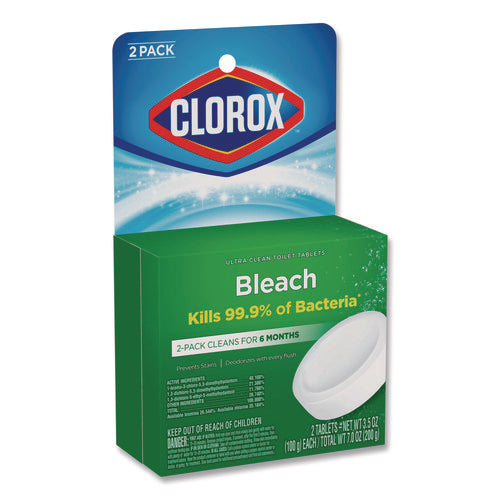 Image of Clorox® Ultra Clean Toilet Tablets Bleach, 3.5 oz Tablet, 2/Pack, 6 Packs/Carton