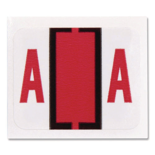 Image of Smead A-Z Color-Coded End Tab Filing Labels, A, 1 X 1.25, White, 500/roll