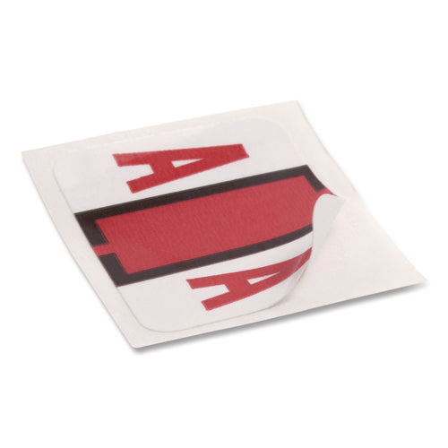 Image of Smead A-Z Color-Coded End Tab Filing Labels, A, 1 X 1.25, White, 500/roll