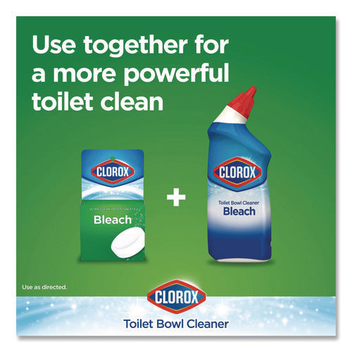 Image of Clorox® Ultra Clean Toilet Tablets Bleach, 3.5 oz Tablet, 2/Pack, 6 Packs/Carton