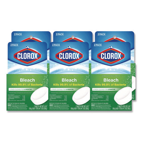 Image of Clorox® Ultra Clean Toilet Tablets Bleach, 3.5 oz Tablet, 2/Pack, 6 Packs/Carton
