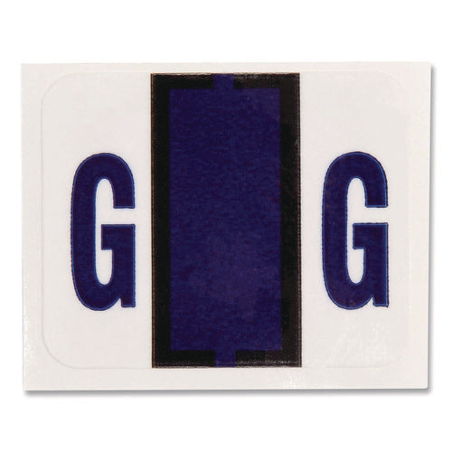 Image of Smead A-Z Color-Coded End Tab Filing Labels, G, 1 X 1.25, White, 500/roll
