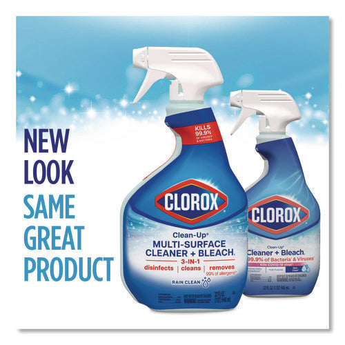 Image of Clorox® Clean-Up Multi-Surface Cleaner with Bleach, 32 oz Spray Bottle, Rain Clean Scent, 9/Carton