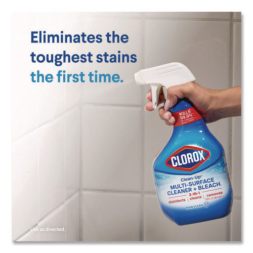 Image of Clorox® Clean-Up Multi-Surface Cleaner with Bleach, 32 oz Spray Bottle, Rain Clean Scent, 9/Carton