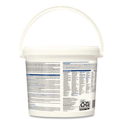 Image of Clorox Healthcare® Bleach Germicidal Wipes, 1-Ply, 12 x 12, Unscented, White, 110/Bucket, 2 Buckets/Carton