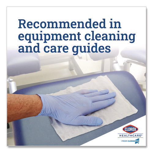 Image of Clorox Healthcare® Bleach Germicidal Wipes, 1-Ply, 12 x 12, Unscented, White, 110/Bucket, 2 Buckets/Carton