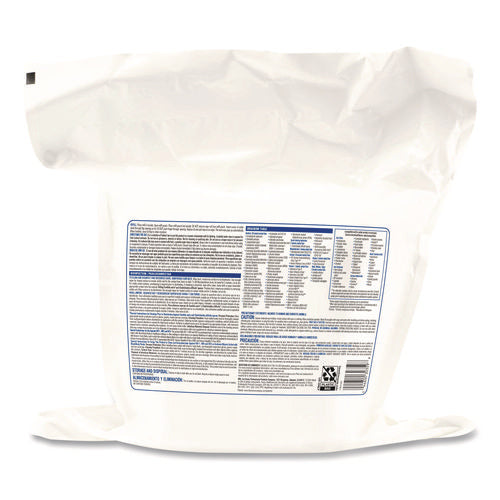 Image of Clorox Healthcare® Bleach Germicidal Wipes, Refill for Bucket, 1-Ply, 12 x 12, Unscented, White, 110/Pouch