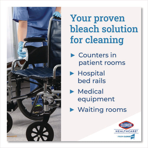 Image of Clorox Healthcare® Bleach Germicidal Wipes, 1-Ply, 12 x 12, Unscented, White, 110/Refill, 2 Refills/Carton