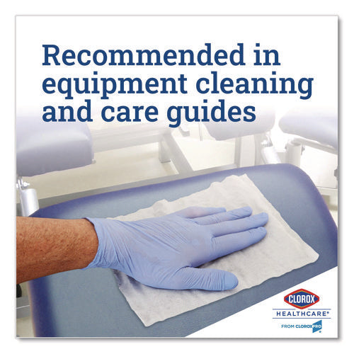 Image of Clorox Healthcare® Bleach Germicidal Wipes, 1-Ply, 12 x 12, Unscented, White, 110/Refill, 2 Refills/Carton