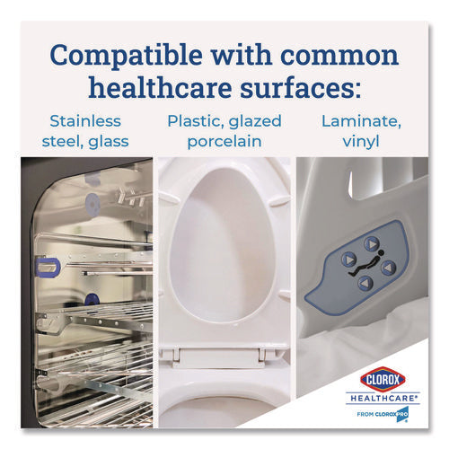 Image of Clorox Healthcare® Bleach Germicidal Wipes, 1-Ply, 12 x 12, Unscented, White, 110/Refill, 2 Refills/Carton