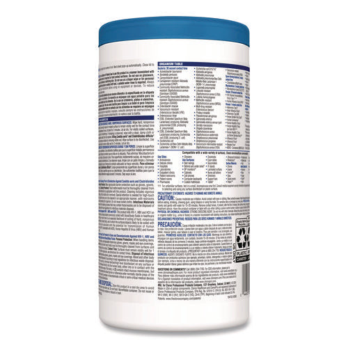 Image of Clorox Healthcare® Bleach Germicidal Wipes, 1-Ply, 6 x 5, Unscented, White, 150/Canister, 6 Canisters/Carton