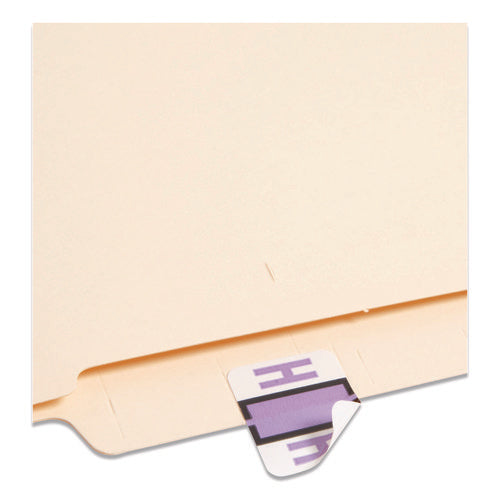 Image of Smead A-Z Color-Coded End Tab Filing Labels, H, 1 X 1.25, White, 500/roll