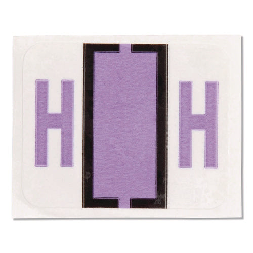 Image of Smead A-Z Color-Coded End Tab Filing Labels, H, 1 X 1.25, White, 500/roll