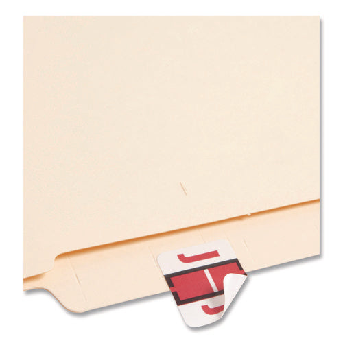 Image of Smead A-Z Color-Coded End Tab Filing Labels, J, 1 X 1.25, White, 500/roll