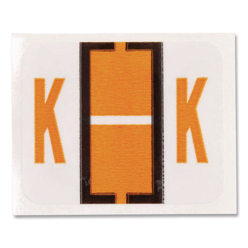 Image of Smead A-Z Color-Coded End Tab Filing Labels, K, 1 X 1.25, White, 500/roll