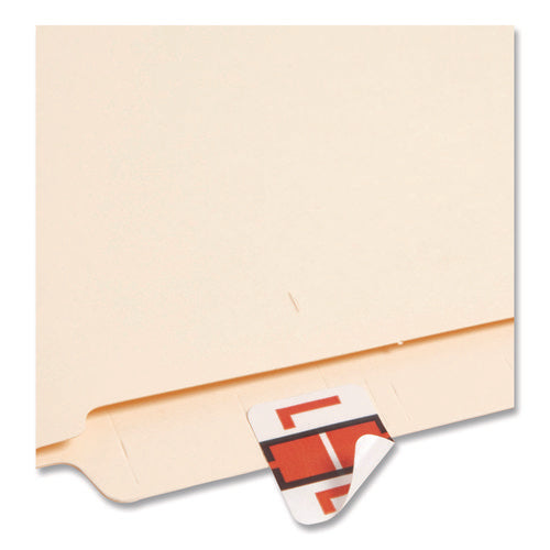 Image of Smead A-Z Color-Coded End Tab Filing Labels, L, 1 X 1.25, White, 500/roll