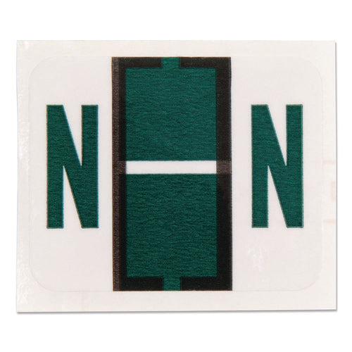 Image of Smead A-Z Color-Coded End Tab Filing Labels, N, 1 X 1.25, White, 500/roll