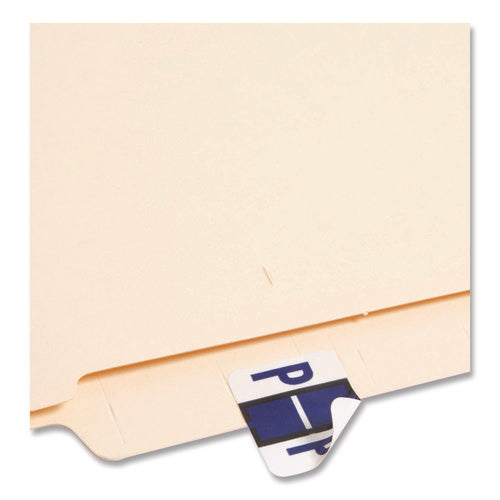 Image of Smead A-Z Color-Coded End Tab Filing Labels, P, 1 X 1.25, White, 500/roll