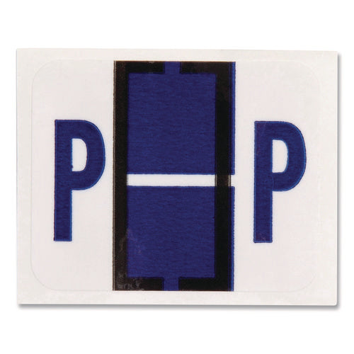 Image of Smead A-Z Color-Coded End Tab Filing Labels, P, 1 X 1.25, White, 500/roll
