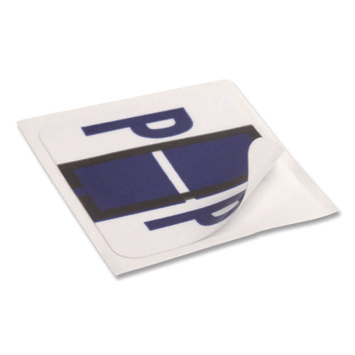 Image of Smead A-Z Color-Coded End Tab Filing Labels, P, 1 X 1.25, White, 500/roll