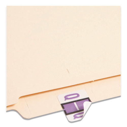 Image of Smead A-Z Color-Coded End Tab Filing Labels, Q, 1 X 1.25, White, 500/roll