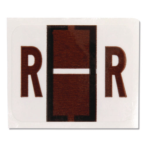 Image of Smead A-Z Color-Coded End Tab Filing Labels, R, 1 X 1.25, White, 500/roll