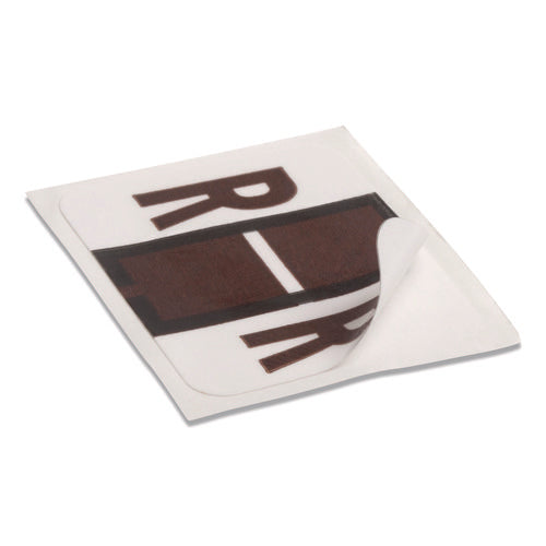 Image of Smead A-Z Color-Coded End Tab Filing Labels, R, 1 X 1.25, White, 500/roll