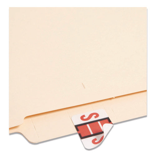 Image of Smead A-Z Color-Coded End Tab Filing Labels, S, 1 X 1.25, White, 500/roll